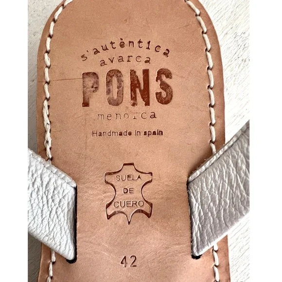 PONS Avarca Classic Leather Sandals in Metallic Bone, Off White - 42/ U.S. 12 - Picture 8 of 11